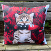 Blood Spatter Kitten Pillow