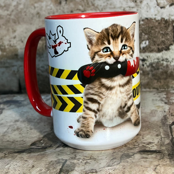 Bloody Knife® Tabby Kitten Killing it Mug MrsCopyCat