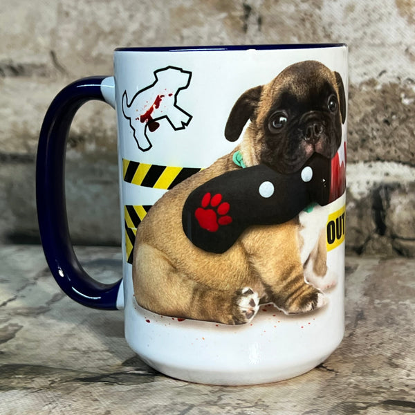 Bloody Knife® Bulldog Puppy Killing it Mug MrsCopyCat