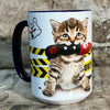 Bloody Knife® Tabby Kitten Killing it Mug MrsCopyCat