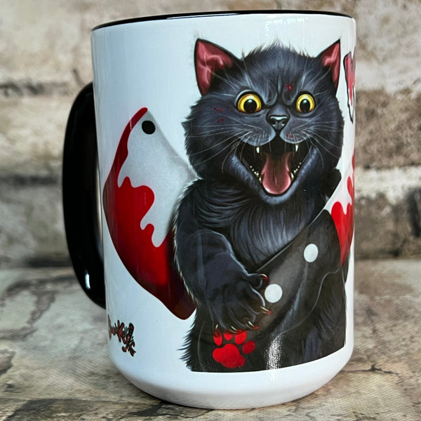 Bloody Knife® Black Cat Coffee Mug MrsCopyCat