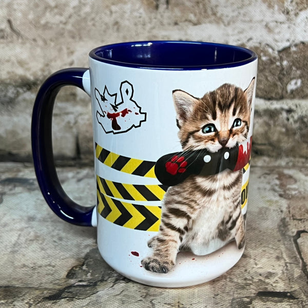 Bloody Knife® Tabby Kitten Killing it Mug MrsCopyCat