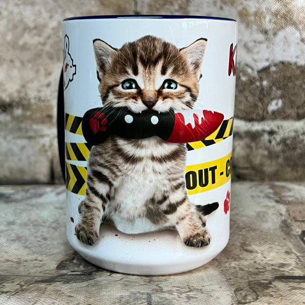 Bloody Knife® Tabby Kitten Killing it Mug MrsCopyCat