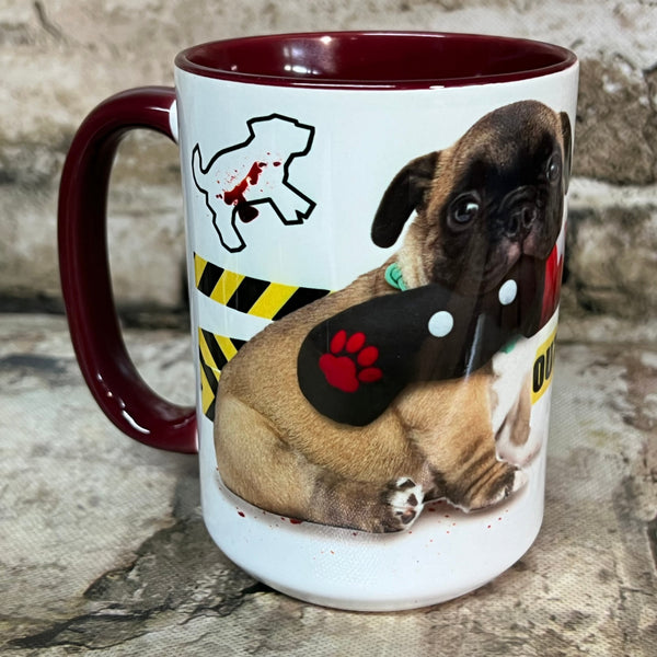 Bloody Knife® Bulldog Puppy Killing it Mug MrsCopyCat