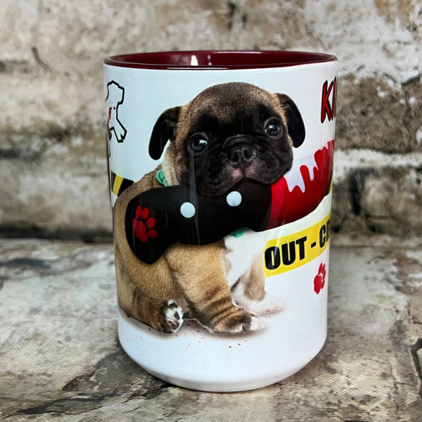 Bloody Knife® Bulldog Puppy Killing it Mug MrsCopyCat