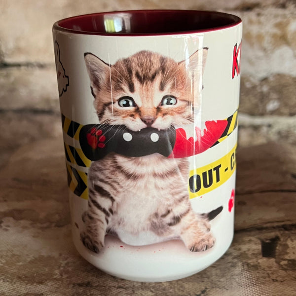 Bloody Knife® Tabby Kitten Killing it Mug MrsCopyCat