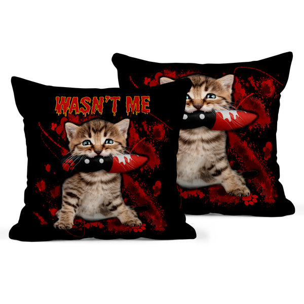 Blood Spatter Kitten Pillow