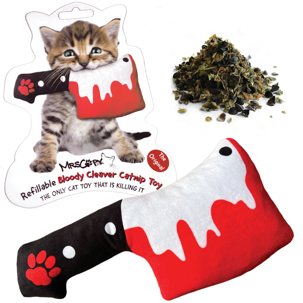 Original Bloody Cleaver Refillable Catnip Toy MrsCopyCat