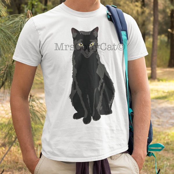 Black Cat Mens or Women's T-Shirt MERCURY MrsCopyCat