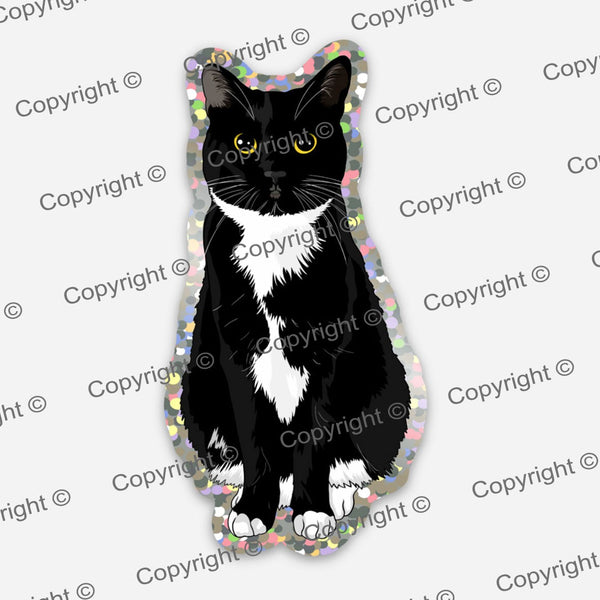 Tuxedo Cat Vinyl Sticker PLOOMY MrsCopyCat