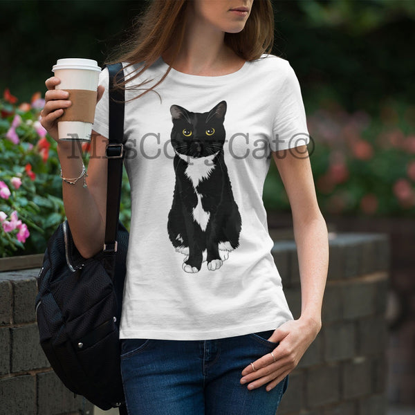 White Tuxedo Cat T-Shirt PLOOMY MrsCopyCat