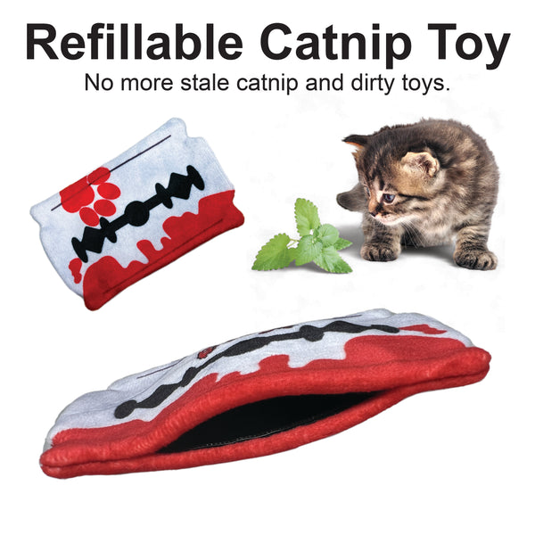 Bloody Razor Blade Refillable NO Stuffing Catnip Toy MrsCopyCat